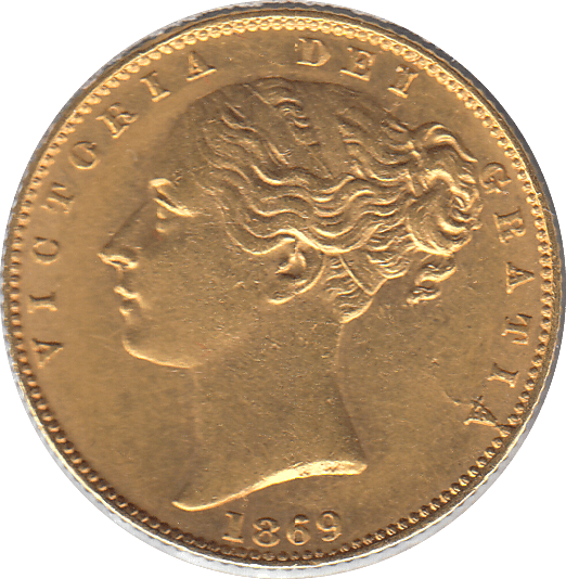 1869 GOLD SOVEREIGN ( EF ) DIE 52 - Sovereign - Cambridgeshire Coins