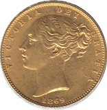 1869 GOLD SOVEREIGN ( EF ) DIE 52 - Sovereign - Cambridgeshire Coins