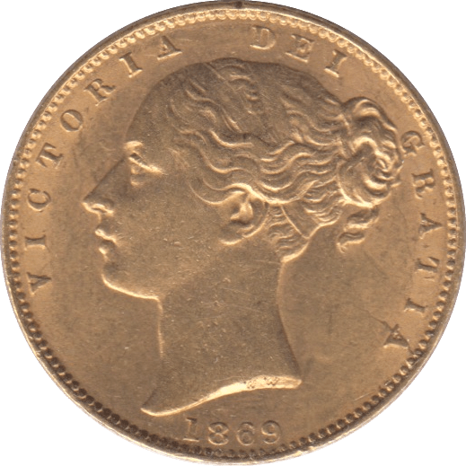 1869 GOLD SOVEREIGN ( GVF ) DIE 4 - Sovereign - Cambridgeshire Coins