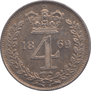 1869 MAUNDY FOURPENCE ( BU ) - Maundy Coins - Cambridgeshire Coins
