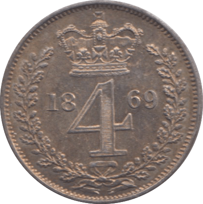 1869 MAUNDY FOURPENCE ( BU ) - Maundy Coins - Cambridgeshire Coins