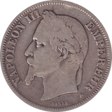 1869 SILVER 2 FRANCS FRANCE - SILVER WORLD COINS - Cambridgeshire Coins