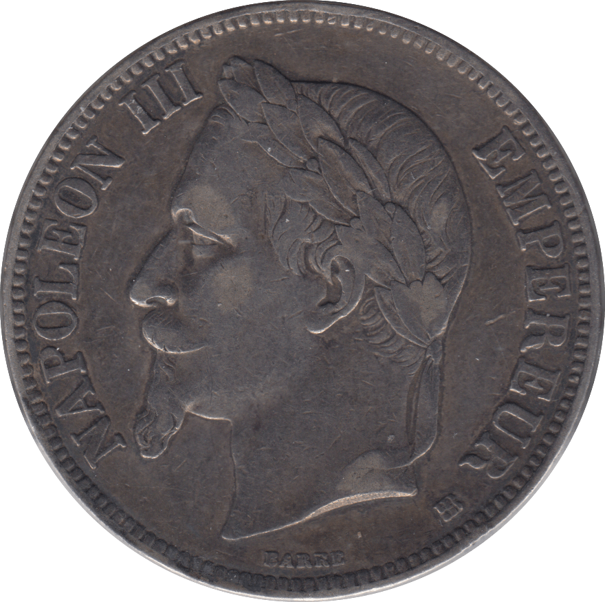 1869 SILVER 5 FRANC FRANCE - SILVER WORLD COINS - Cambridgeshire Coins