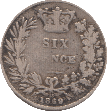 1869 SIXPENCE ( FAIR ) 4 - Sixpence - Cambridgeshire Coins