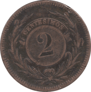 1869 URAGUAY 2 CENTESIMOS - WORLD SILVER COINS - Cambridgeshire Coins