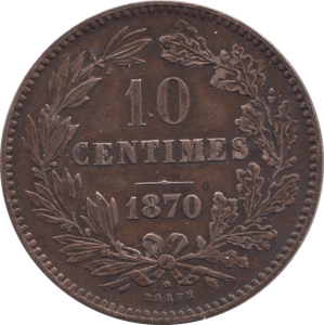 1870 10 CENTIMES LUXEMBOURG - WORLD COINS - Cambridgeshire Coins