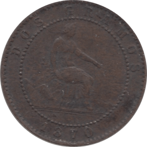 1870 2 CENTIMOS SPAIN - WORLD COINS - Cambridgeshire Coins