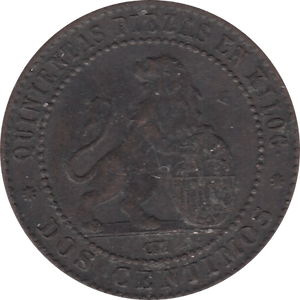 1870 2 CENTIMOS SPAIN - WORLD COINS - Cambridgeshire Coins