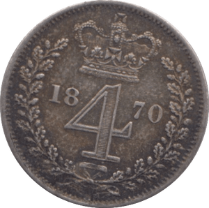 1870 MAUNDY FOURPENCE ( EF ) 24 - Maundy Coins - Cambridgeshire Coins