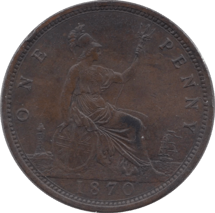 1870 PENNY ( AUNC ) 1 - Penny - Cambridgeshire Coins