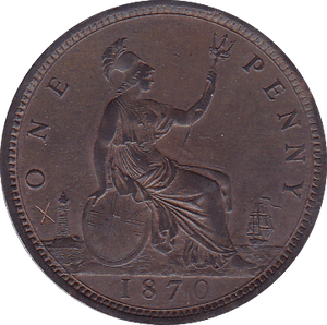 1870 PENNY ( AUNC ) - Penny - Cambridgeshire Coins