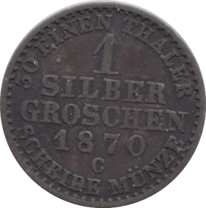 1870 PRUSSIA ONE SILBER - WORLD COINS - Cambridgeshire Coins