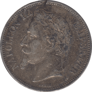 1870 SILVER 5 FRANCS FRANCE - SILVER WORLD COINS - Cambridgeshire Coins