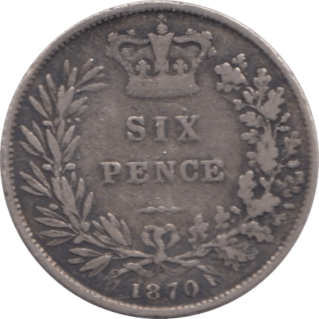 1870 SIXPENCE ( FINE ) 1 - Sixpence - Cambridgeshire Coins