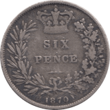 1870 SIXPENCE ( FINE ) 1 - Sixpence - Cambridgeshire Coins