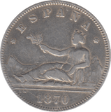 1870 SPAIN 2 PESETAS - WORLD COINS - Cambridgeshire Coins