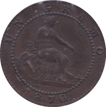1870 SPAIN GRAND - WORLD COINS - Cambridgeshire Coins