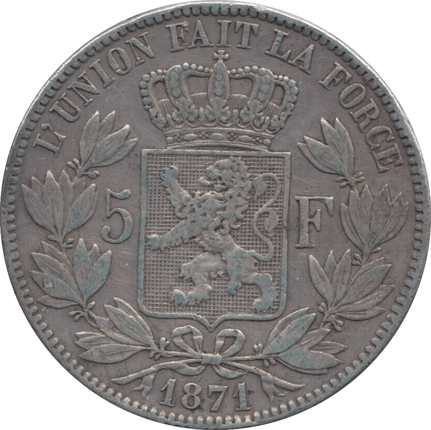1871 FRANCE SILVER FIVE FRANCS - WORLD SILVER COINS - Cambridgeshire Coins