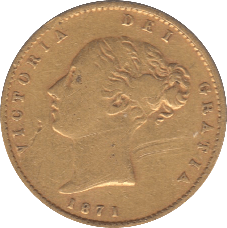 1871 GOLD HALF SOVEREIGN ( GF ) DIE 65 - Half Sovereign - Cambridgeshire Coins