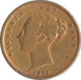 1871 GOLD HALF SOVEREIGN ( VF ) DIE 57 - Half Sovereign - Cambridgeshire Coins