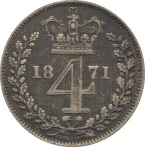 1871 MAUNDY FOURPENCE ( VF ) 7 - Maundy Coins - Cambridgeshire Coins