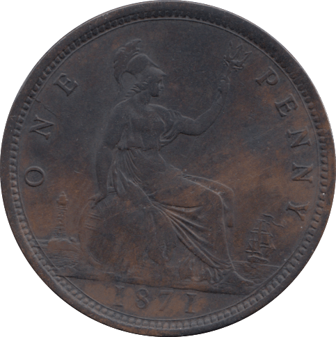 1871 QUEEN VICTORIA PENNY RARE ( GVF ) - Cambridgeshire Coins