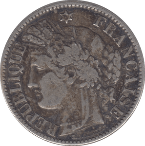 1871 SILVER FRANCE 2 FRANCS - SILVER WORLD COINS - Cambridgeshire Coins