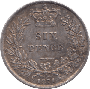 1871 SIXPENCE ( EF ) DIE 28 - Sixpence - Cambridgeshire Coins