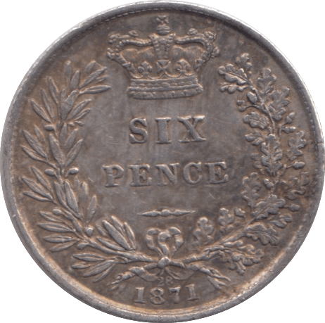 1871 SIXPENCE ( EF ) DIE 28 - Sixpence - Cambridgeshire Coins