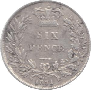 1871 SIXPENCE ( FINE ) 6 - Sixpence - Cambridgeshire Coins