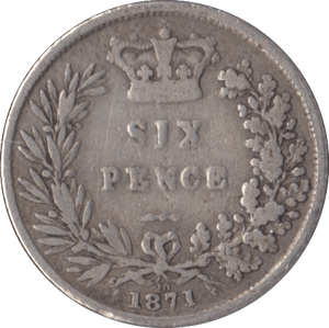 1871 SIXPENCE ( FINE ) DIE 20 - Sixpence - Cambridgeshire Coins
