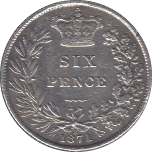 1871 SIXPENCE ( GVF ) DIE 8 - Sixpence - Cambridgeshire Coins
