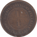 1872 1/4 CENT STRAIT SETTLEMENTS - WORLD COINS - Cambridgeshire Coins