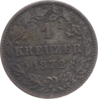 1872 AUSTRIA 1 KREUZER - WORLD COINS - Cambridgeshire Coins
