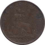 1872 FARTHING ( VF ) - Farthing - Cambridgeshire Coins