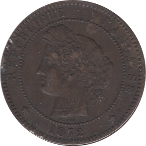 1872 FRANCE 10 CENTIMES - WORLD COINS - Cambridgeshire Coins