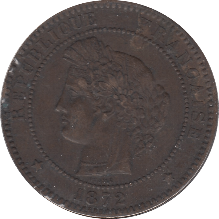 1872 FRANCE 10 CENTIMES - WORLD COINS - Cambridgeshire Coins