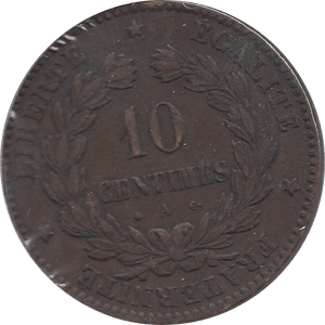 1872 FRANCE 10 CENTIMES - WORLD COINS - Cambridgeshire Coins