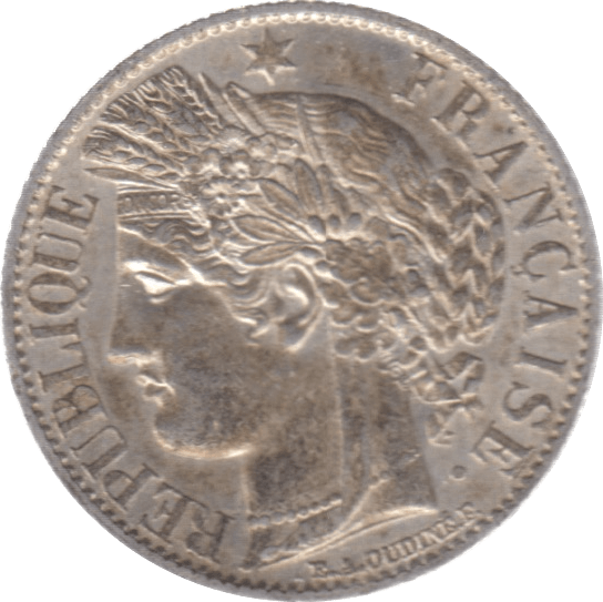 1872 FRANCE SILVER ONE FRANC - SILVER WORLD COINS - Cambridgeshire Coins