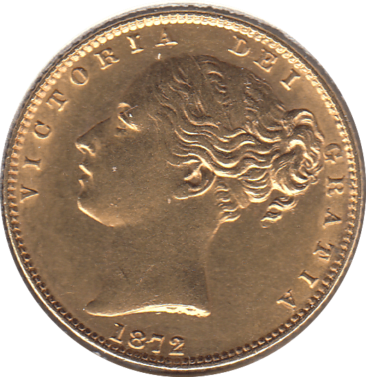 1872 GOLD SOVEREIGN ( AUNC ) DIE 108 - Sovereign - Cambridgeshire Coins