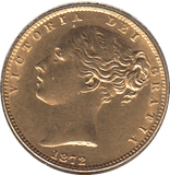 1872 GOLD SOVEREIGN ( AUNC ) DIE 108 - Sovereign - Cambridgeshire Coins