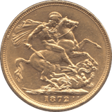 1872 GOLD SOVEREIGN ( GVF ) 3 - Sovereign - Cambridgeshire Coins