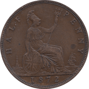 1872 HALFPENNY ( EF ) 8 - Halfpenny - Cambridgeshire Coins