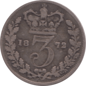 1872 MAUNDY THREEPENCE ( NF ) 1 - Maundy Coins - Cambridgeshire Coins