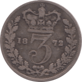 1872 MAUNDY THREEPENCE ( NF ) 1 - Maundy Coins - Cambridgeshire Coins