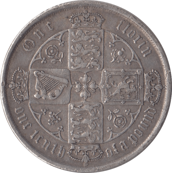 1872 ONE FLORIN ( VF ) DIE 83 - FLORIN - Cambridgeshire Coins