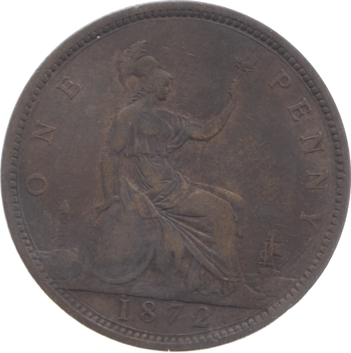 1872 PENNY ( FINE ) 3 - Penny - Cambridgeshire Coins