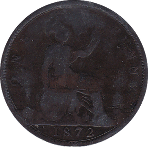 1872 PENNY ( POOR ) - Penny - Cambridgeshire Coins