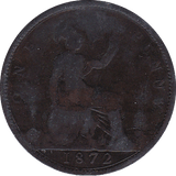 1872 PENNY ( POOR ) - Penny - Cambridgeshire Coins