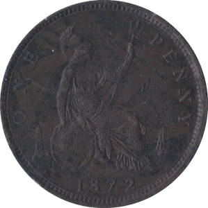 1872 PENNY ( VF ) - Penny - Cambridgeshire Coins